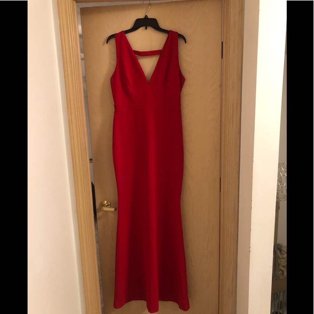 Red evening gown